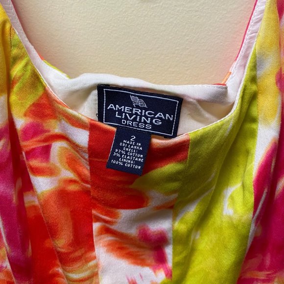 American Living Sleeveless Tie Die Fit N Flare Dress, Size 2, Pre-Owned - Picture 4 of 5